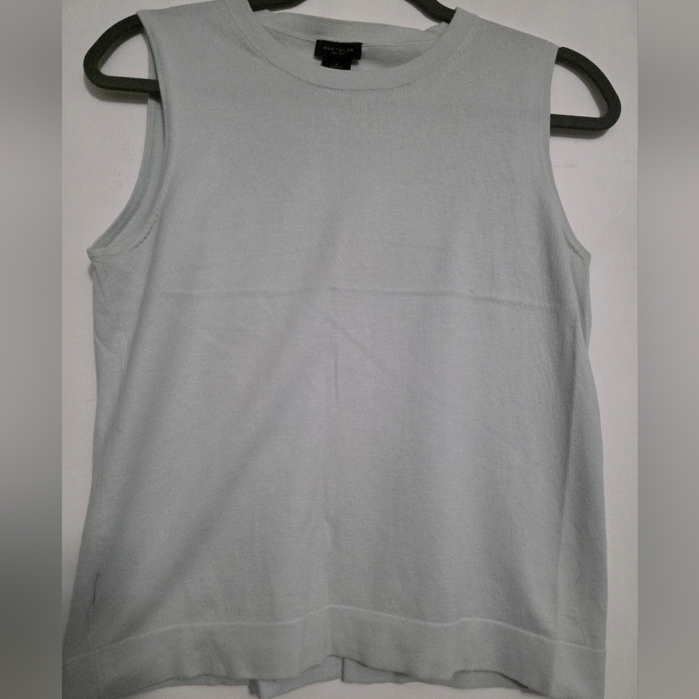 Ann Taylor Factory Light Mint Sleeveless Crewneck Tank
